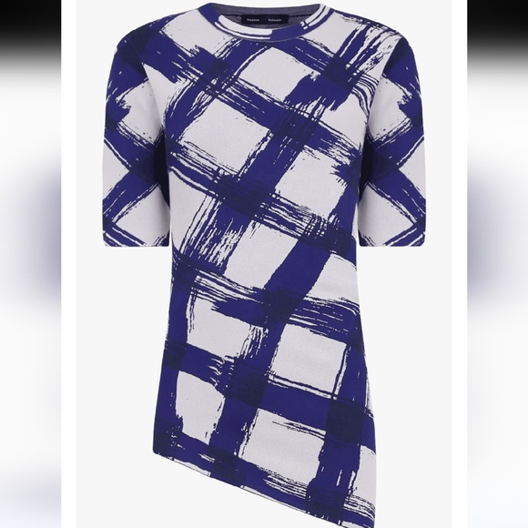 Proenza Schouler gingham Jacquard asymmetrical top size medium - Picture 5 of 16
